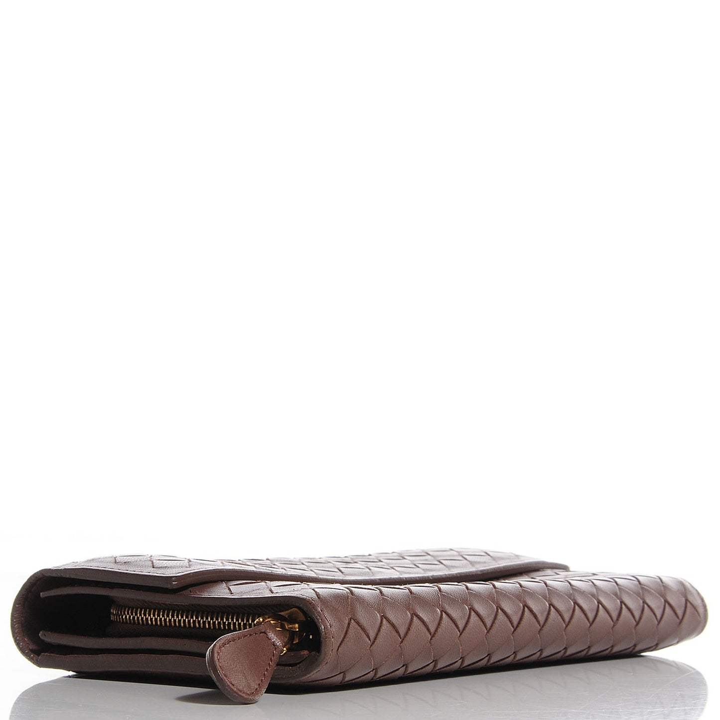 Nappa Intrecciato Continental Flap Wallet Light Brown