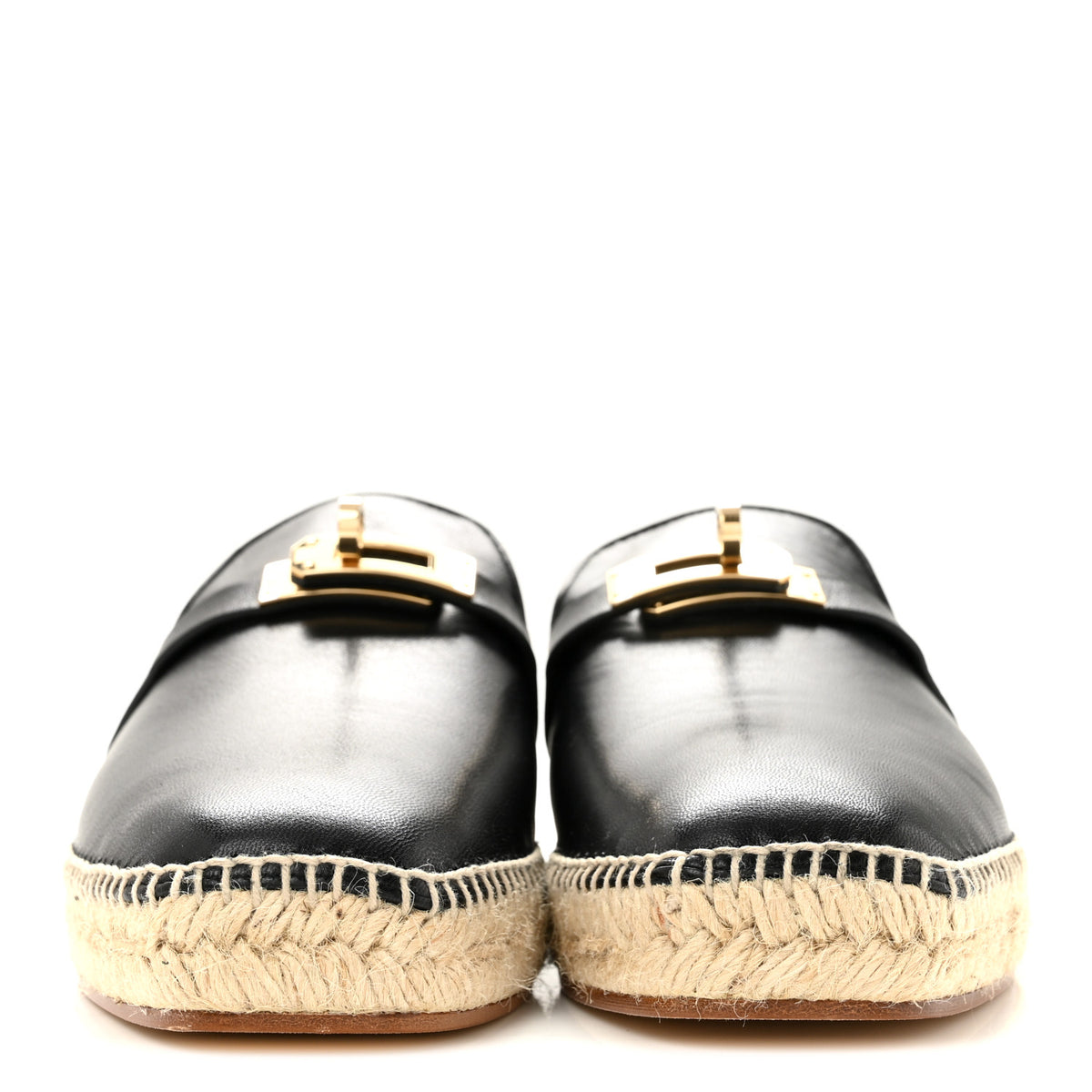 Hermes Goatskin Feria Espadrille 39 Black 3 of 10