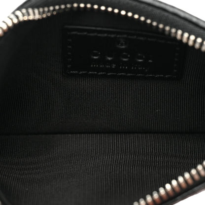 Gucci GG Supreme Monogram Azalea Calfskin Retro Interlocking G Coin Case Card Holder Black 5 of 8