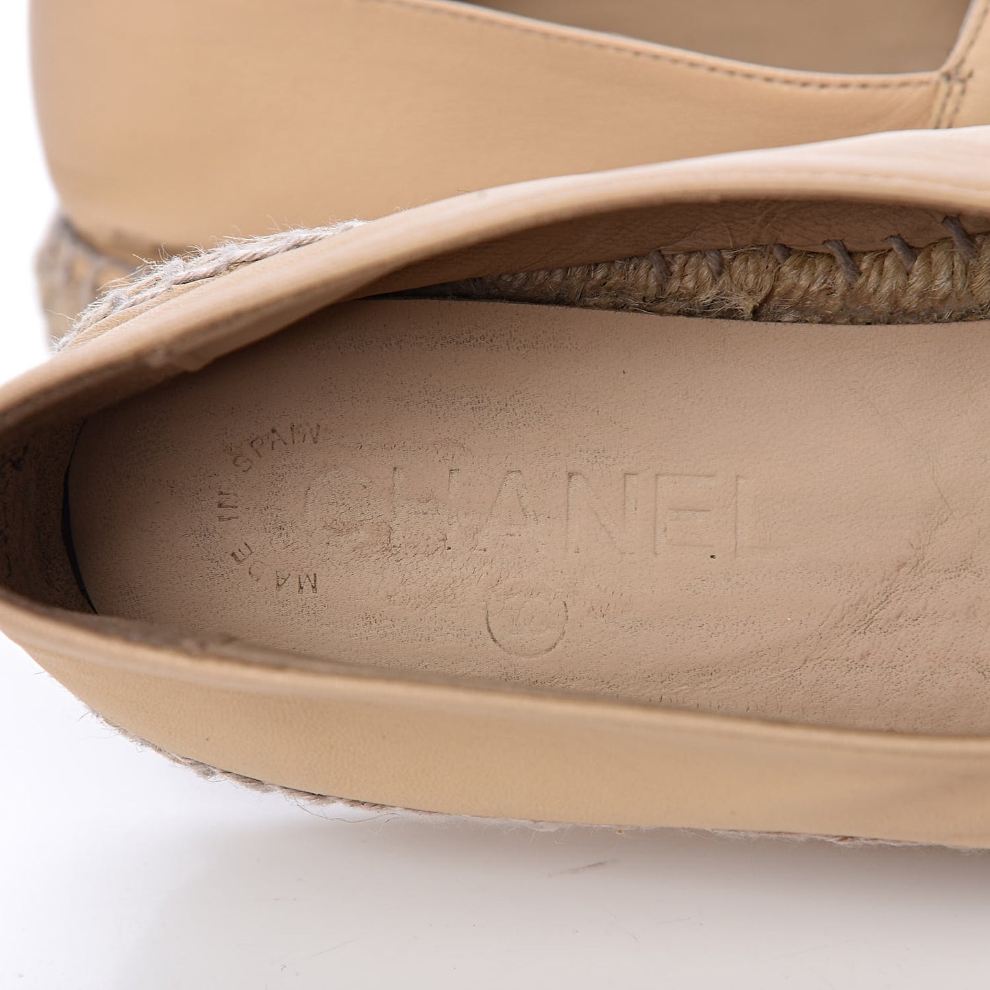 Lambskin CC Espadrilles 38 Beige Black