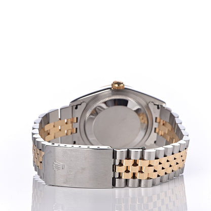 Rolex Stainless Steel 18K Yellow Gold Diamond 36mm Oyster Perpetual Datejust Watch Champagne 16233 4 of 6