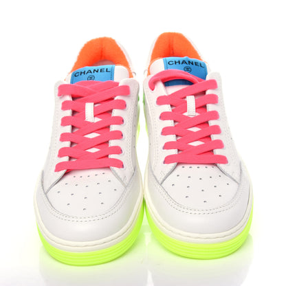 Chanel Calfskin Womens Logo Sneakers 40.5 White Multicolor 5 of 11