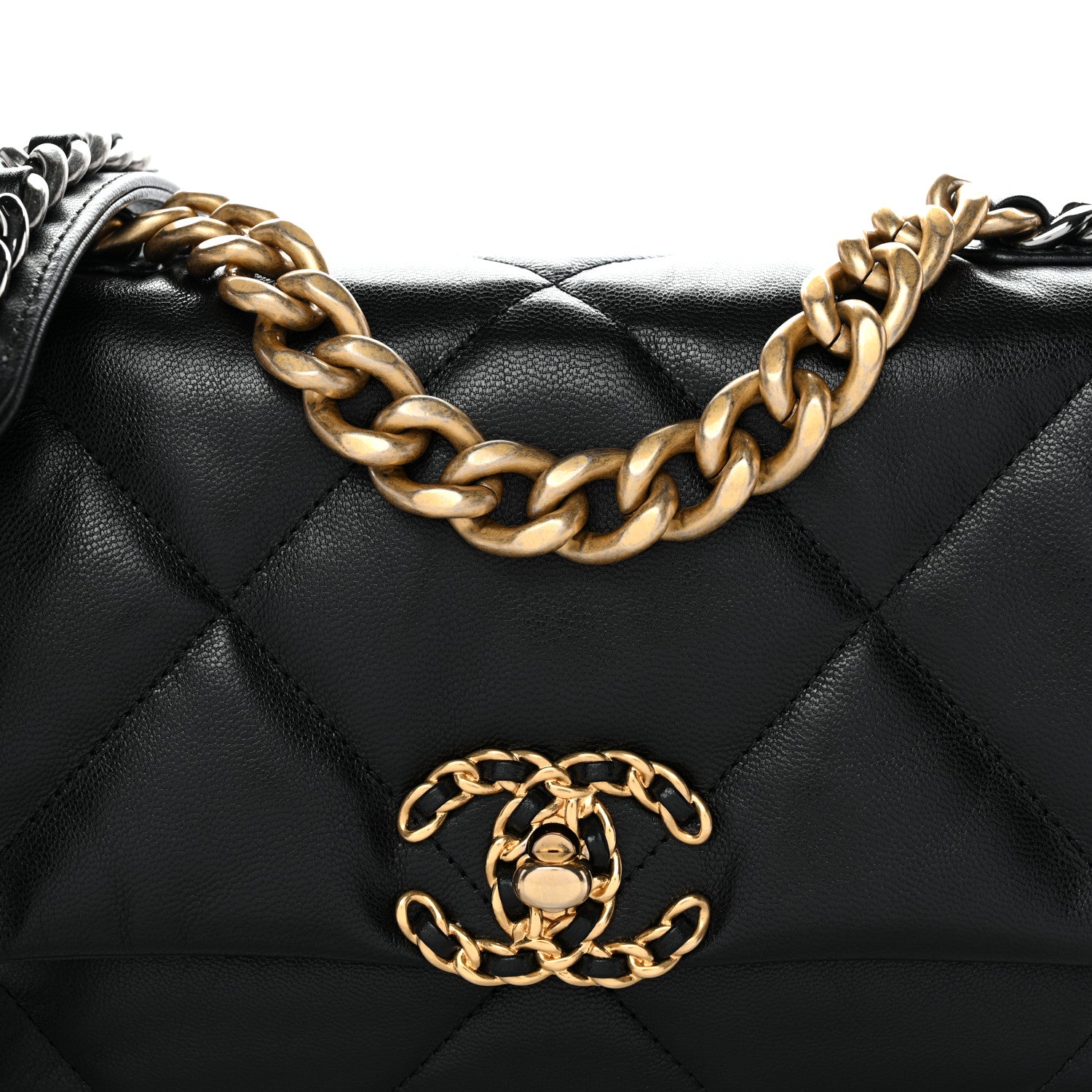 Chanel Goatskin Quilted Medium Chanel 19 Flap Black 8 of 10