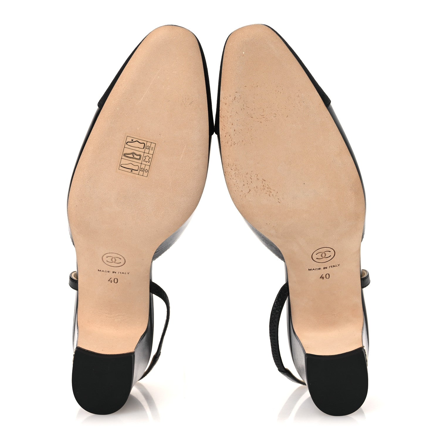 Chanel Goatskin Grosgrain Cap Toe CC Slingback Pumps  40 Black 7 of 12