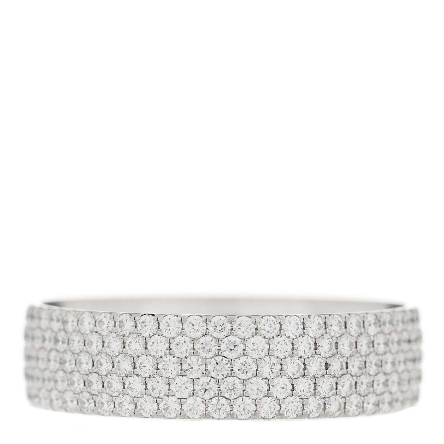 Tiffany 18K White Gold Diamond Metro Five-Row Ring 52 6 3 of 4