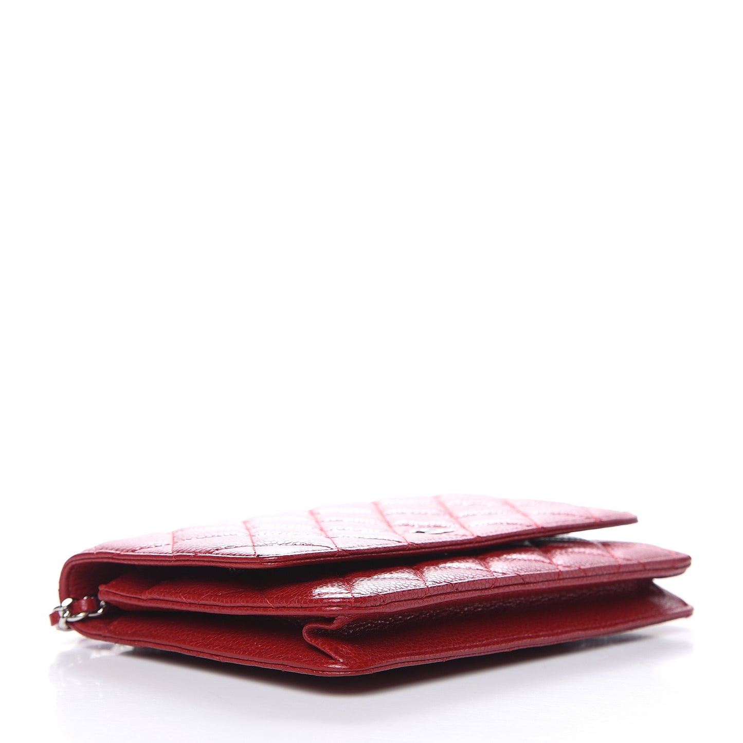 Caviar Quilted Wallet on Chain WOC Red