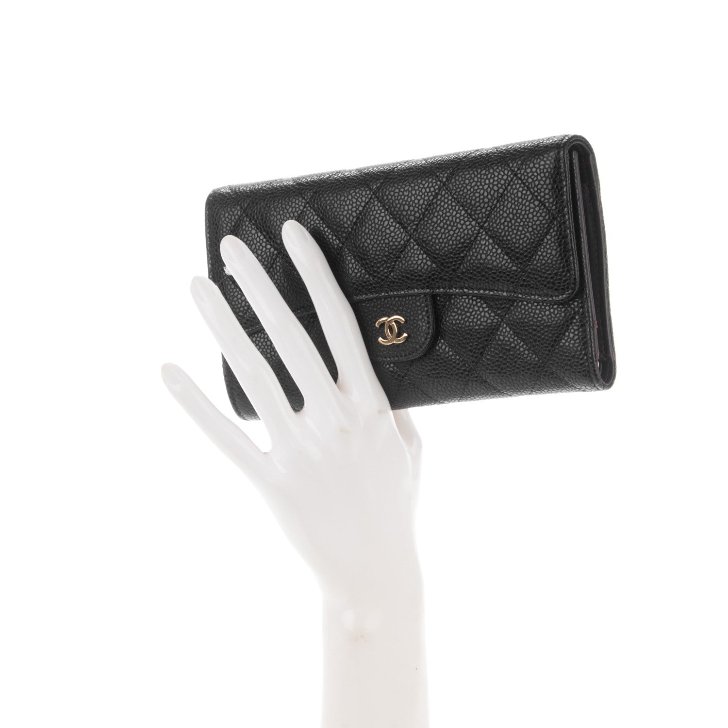 Chanel Caviar Quilted Large Flap Wallet Black 2 of 7