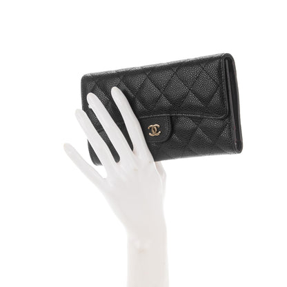 Chanel Caviar Quilted Large Flap Wallet Black 2 of 7