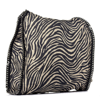 Stella McCartney Canvas Zebra Print Big Falabella Tote Black 3 of 8