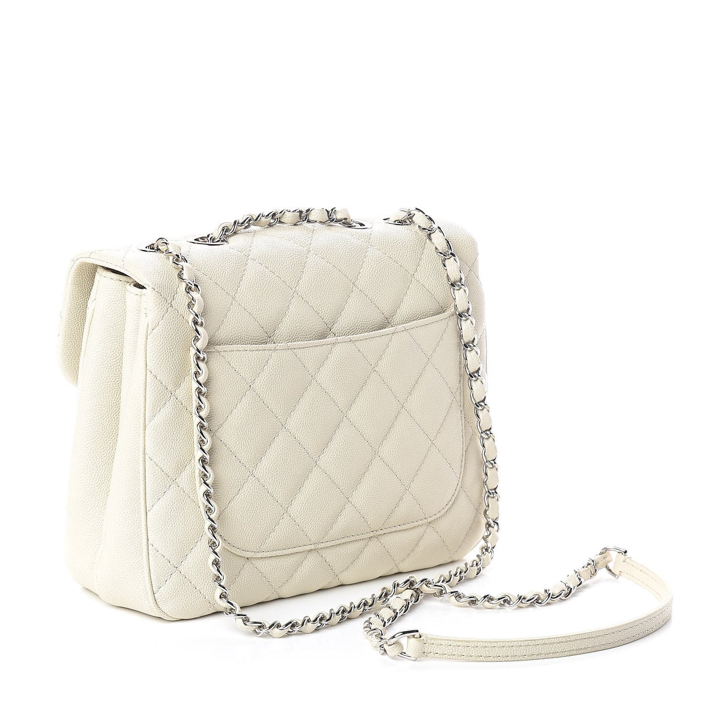 Caviar Quilted Medium Urban Companion Flap White