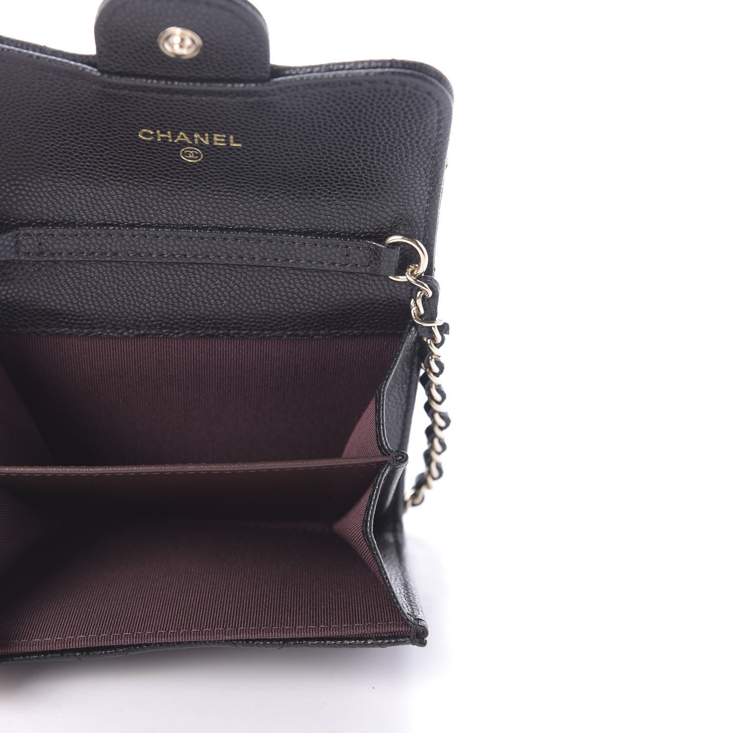 Chanel Caviar Quilted Flap Card Holder On Chain Black 5 of 10