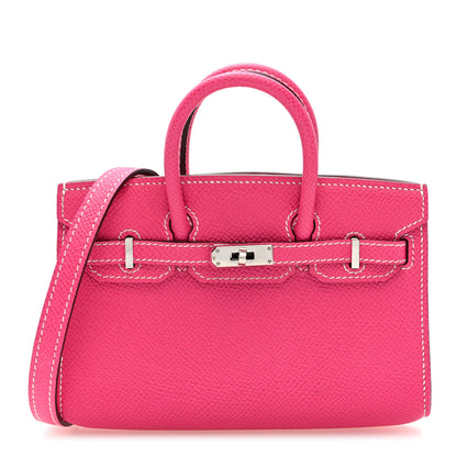 Hermes Epsom Micro Birkin 15 Rose Tyrien 1 of 9