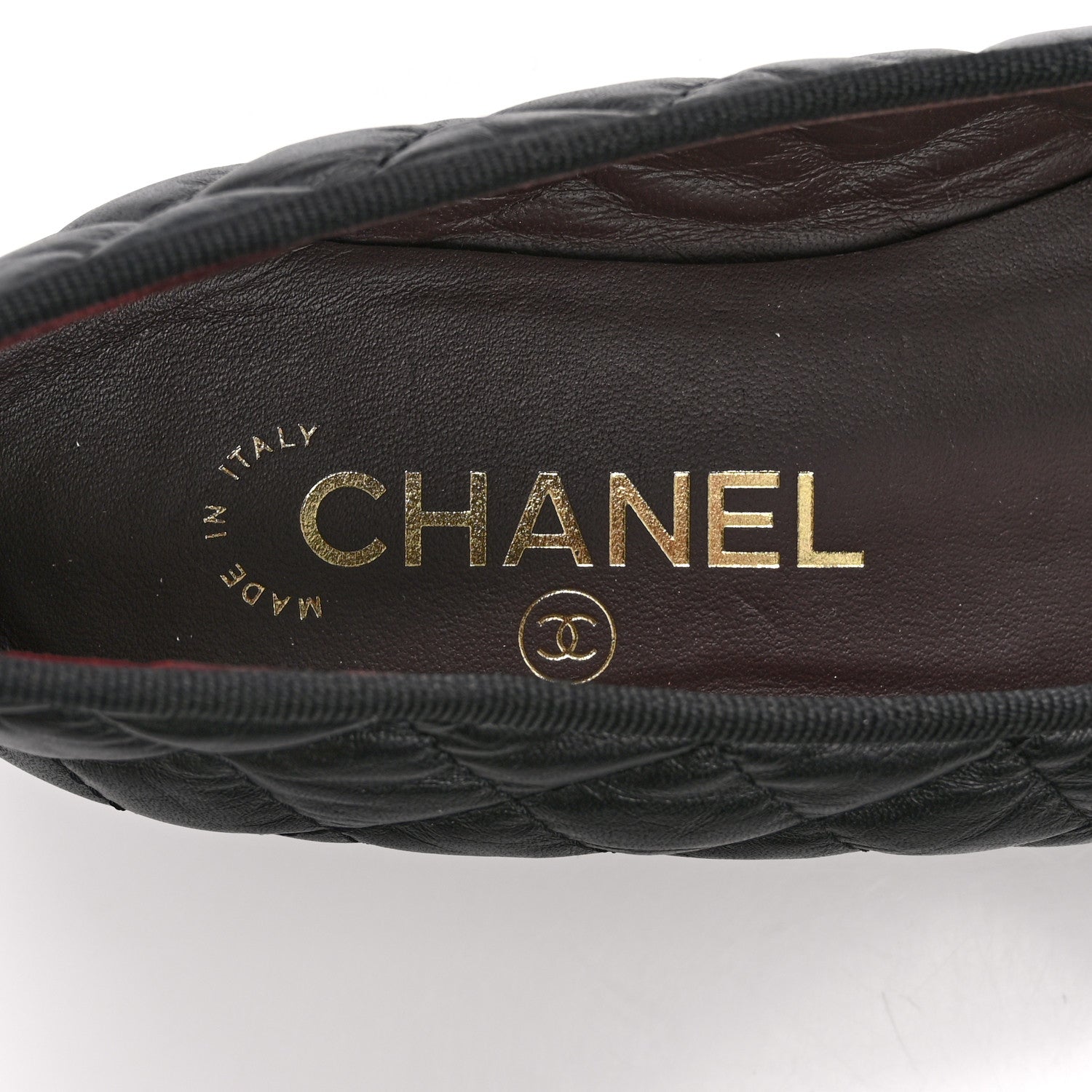 Chanel Aged Calfskin Quilted CC Cap Toe Ballerina Flats 36.5 Black 7 of 11