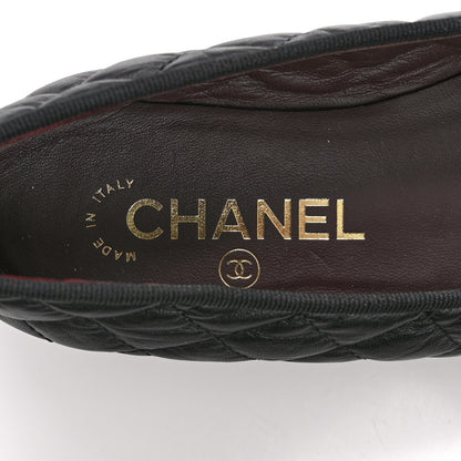 Chanel Aged Calfskin Quilted CC Cap Toe Ballerina Flats 36.5 Black 7 of 11