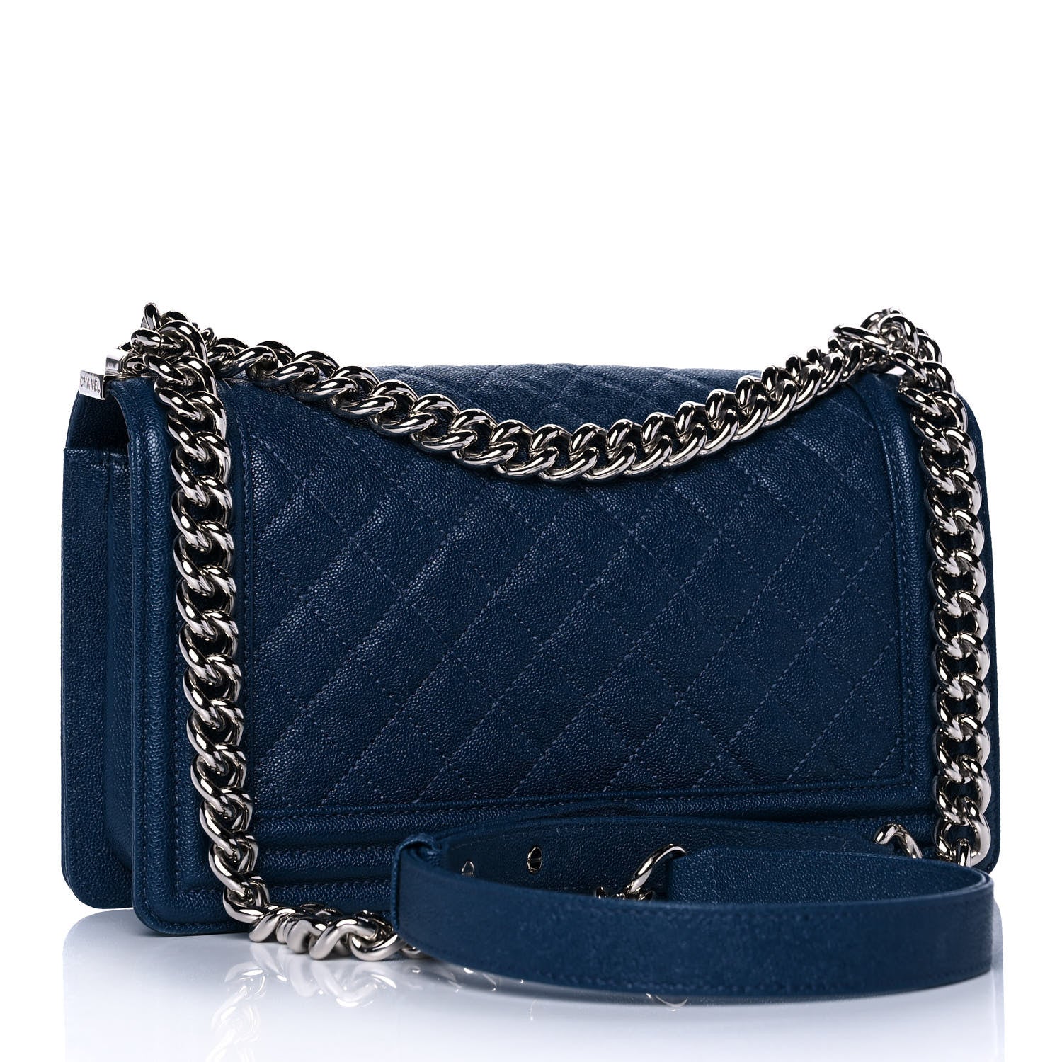 Chanel Caviar Quilted Medium Boy Flap Dark Blue 3 of 15