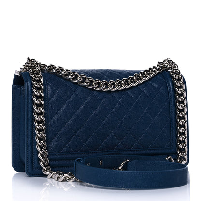 Chanel Caviar Quilted Medium Boy Flap Dark Blue 3 of 15