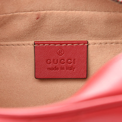 Gucci Calfskin Matelasse Small GG Marmont Chain Shoulder Bag Hibiscus Red 6 of 11