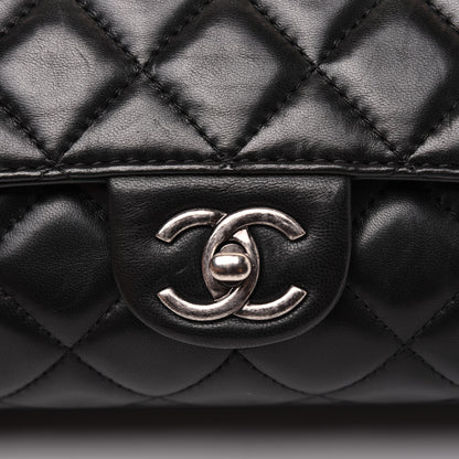 Chanel Lambskin Quilted Jumbo Grocery By Chanel Drawstring Shopping Bag Black 18 of 25
