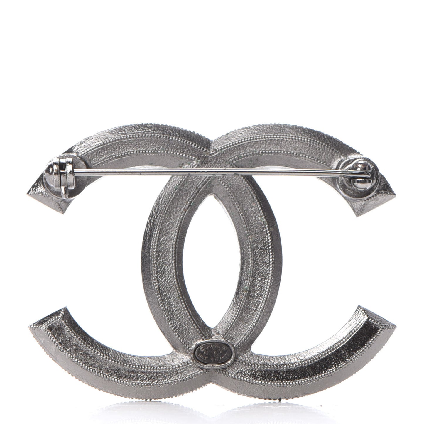Ruthenium Pearl CC Brooch Dark Grey