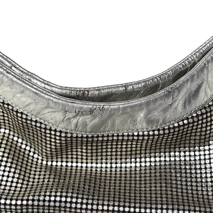Chanel Metallic Perforated Lambskin Hollywood Hobo Silver 9 of 17