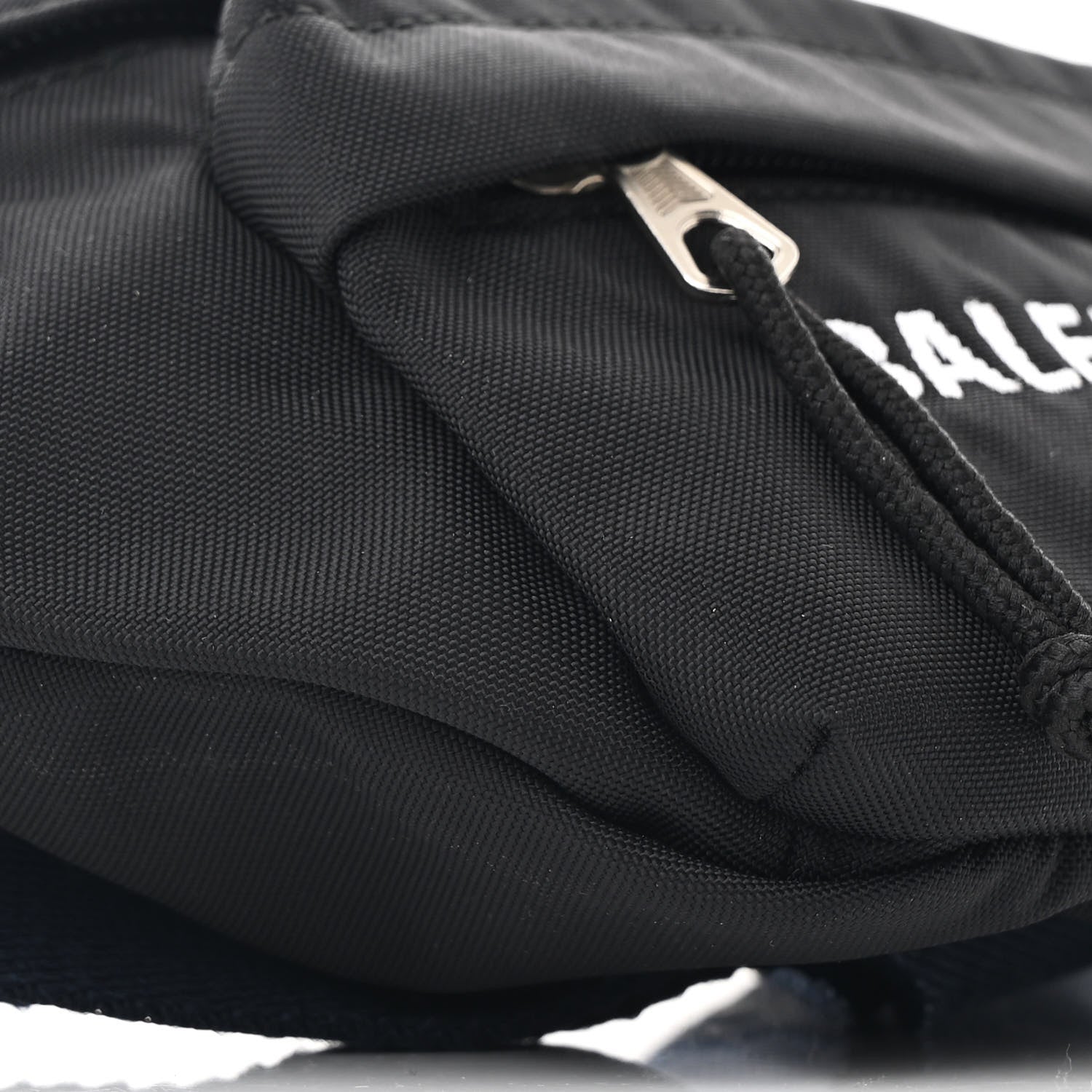 Balenciaga Sport Nylon Logo Embroidered Wheel Belt Bag Black White
