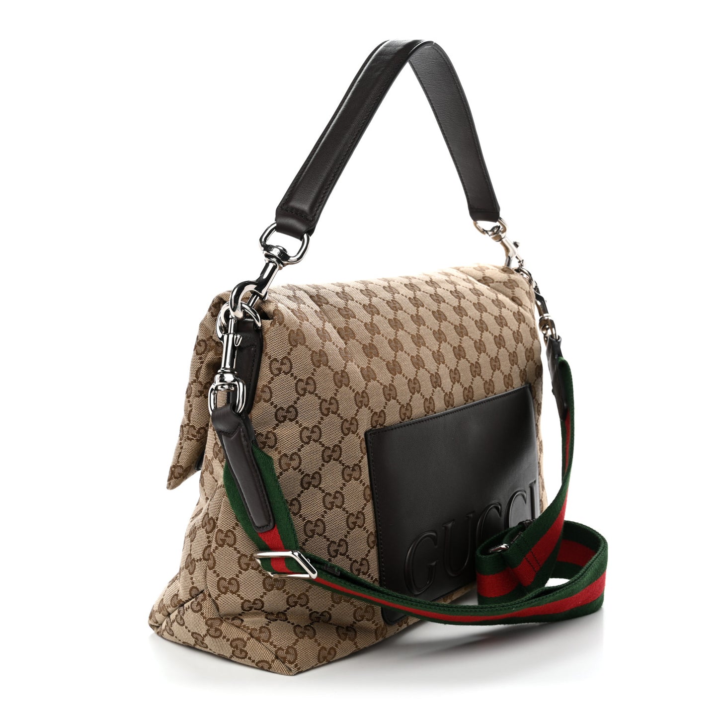 GG Monogram Large Crossbody Bag Dark Brown