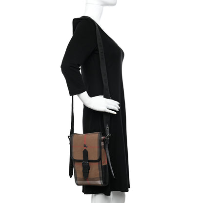 Burberry Canvas Mega Check Crossbody Bag Black 2 of 10