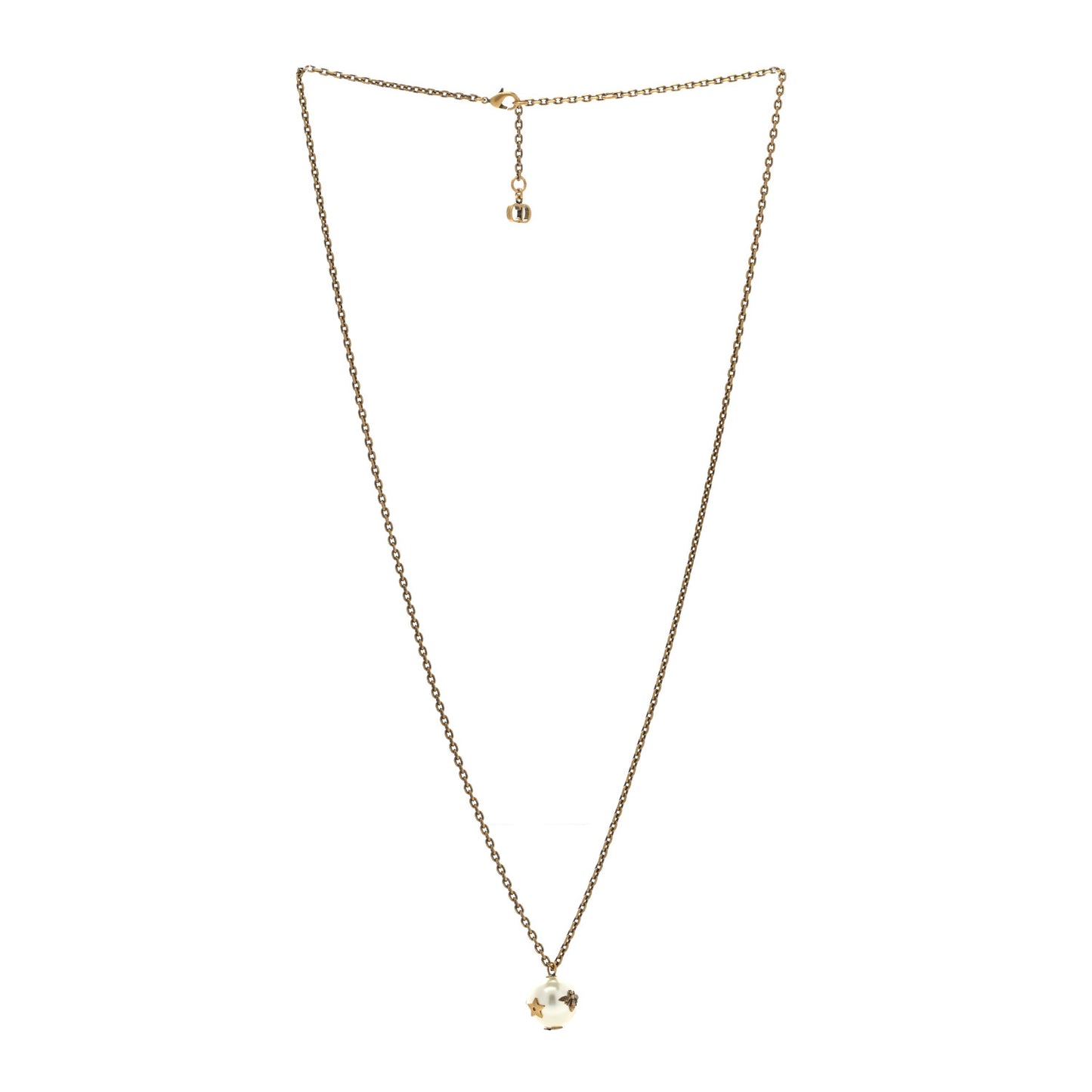 Pearl Logo Heart Necklace Gold