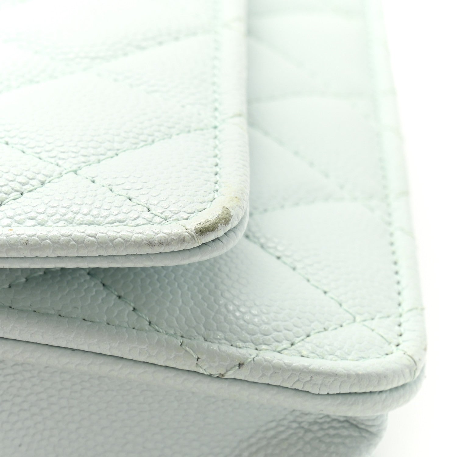 Chanel Caviar Quilted Wallet on Chain WOC Light Blue 12 of 12