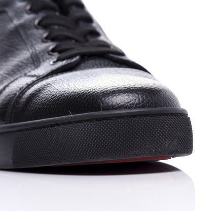 Christian Louboutin Grained Calfskin Mens Louis Junior Flat Sneakers 46 Black 9 of 10