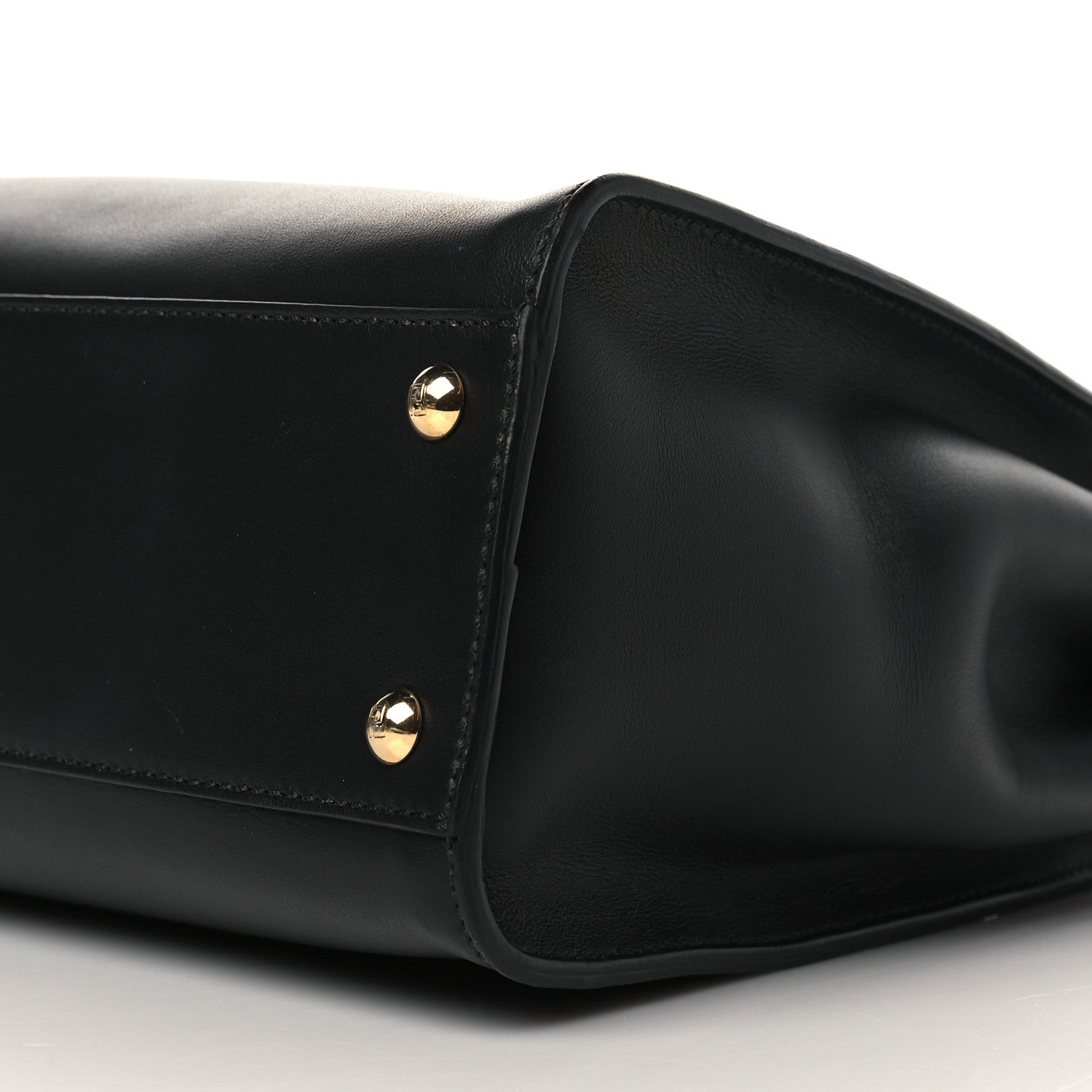 Fendi Vitello Seta Shiny Nappa Medium Peekaboo Iconic Satchel Black 10 of 10