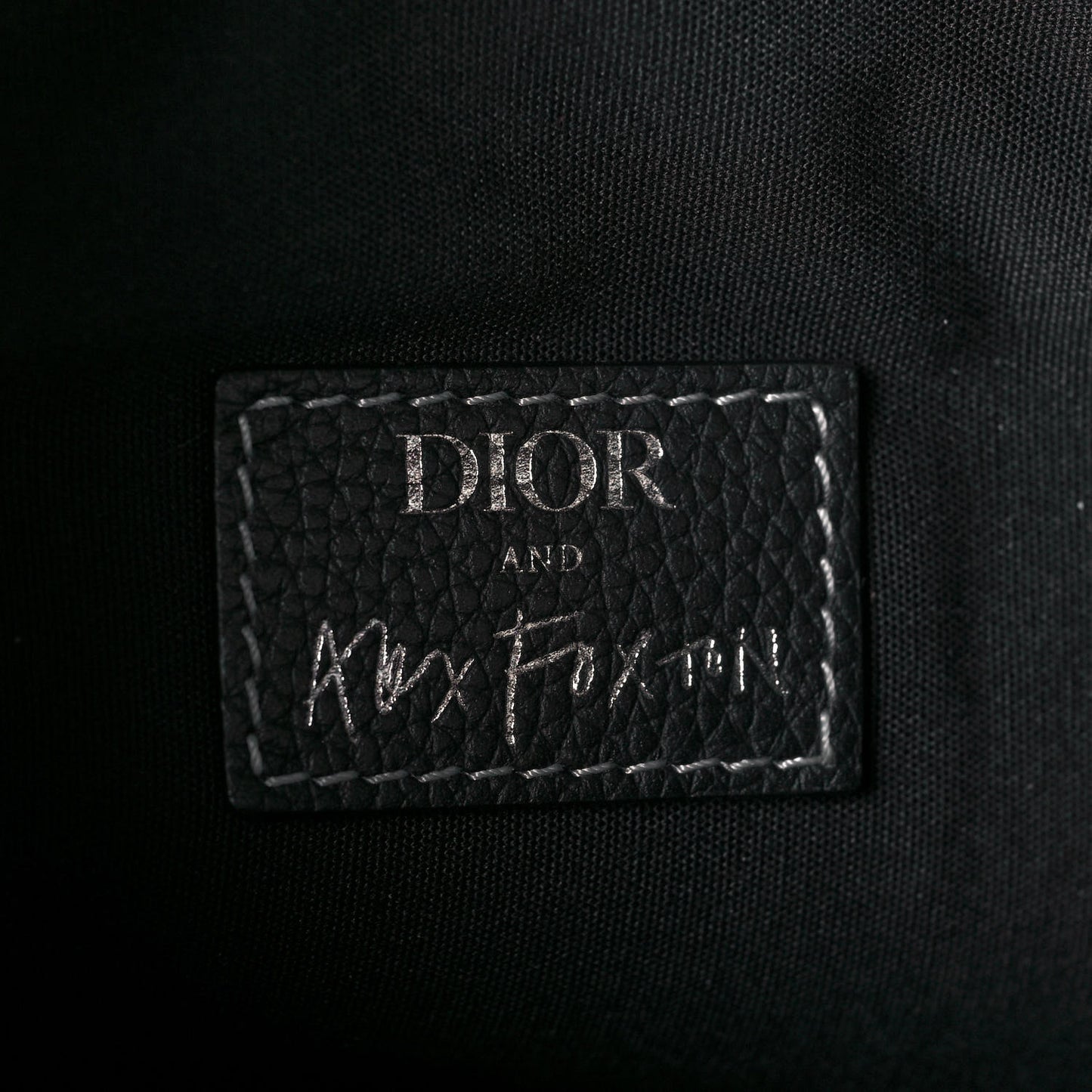 X SHAWN STUSSY Grained Calfskin Saddle Bag Black