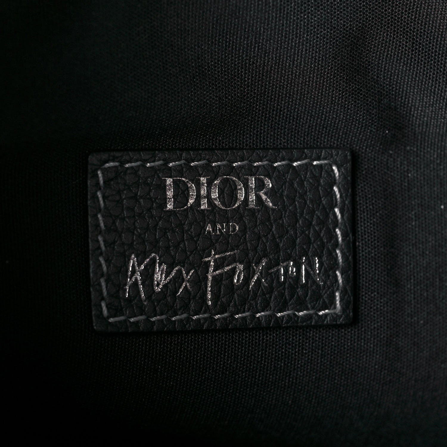 Christian Dior X SHAWN STUSSY Grained Calfskin Saddle Bag Black 6 of 12