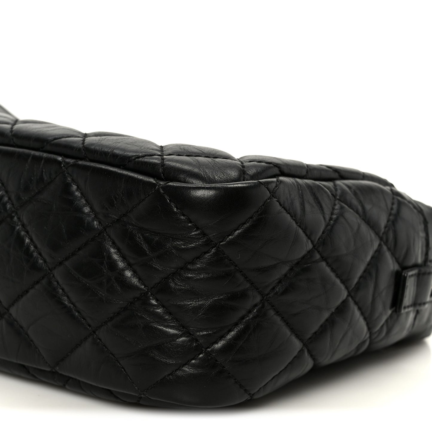 Aged Calfskin Quilted Medium Reissue Camera Case Black