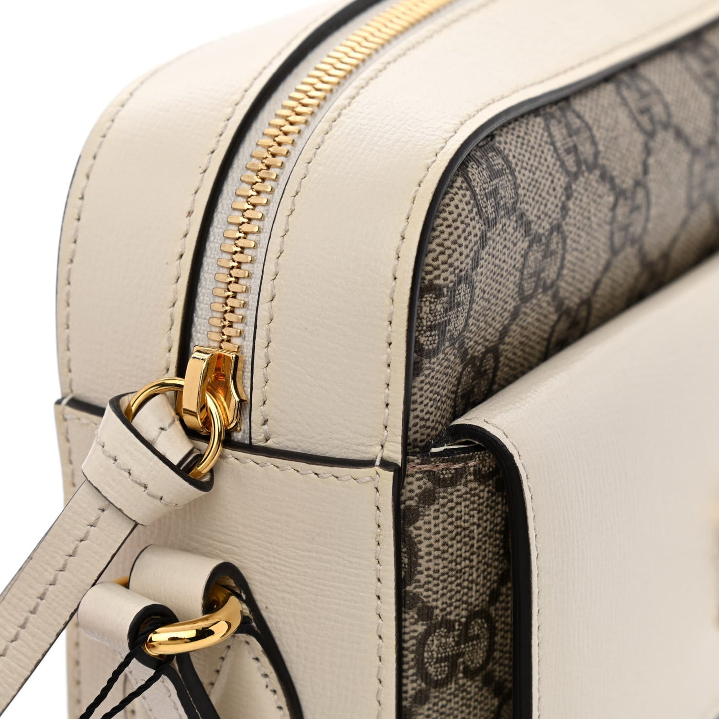 GG Supreme Monogram Small Horsebit 1955 Shoulder Bag Beige Mystic White