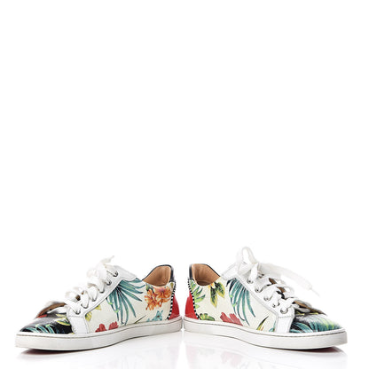 Christian Louboutin Crackled Calfskin Patent Hawaii Print Womens Seava Sneakers 38 Multi 5 of 17