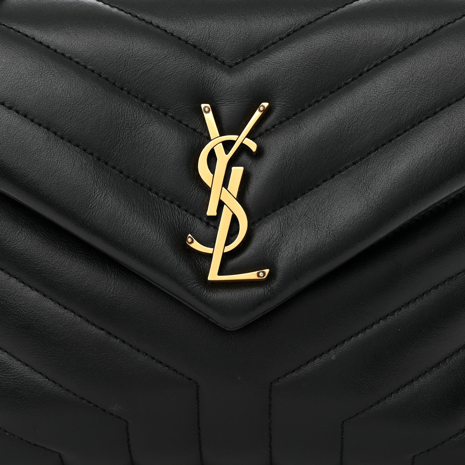 Saint Laurent Calfskin Y Quilted Monogram Small Loulou Chain Satchel Black 7 of 10