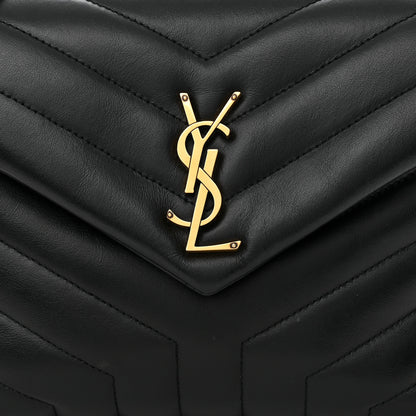Saint Laurent Calfskin Y Quilted Monogram Small Loulou Chain Satchel Black 7 of 10