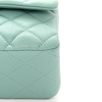 Chanel Caviar Quilted Medium Double Flap Light Blue 12 of 17