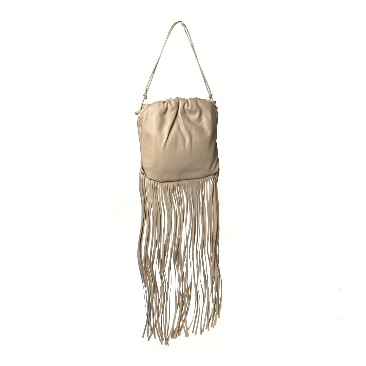 Nappa The Fringe Pouch Shoulder Bag Beige