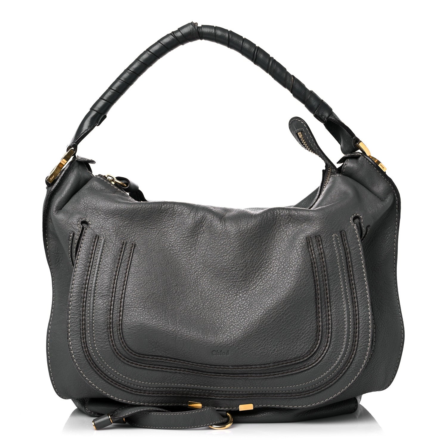 Chloe Calfskin Large Marcie Hobo Stone 1 of 17
