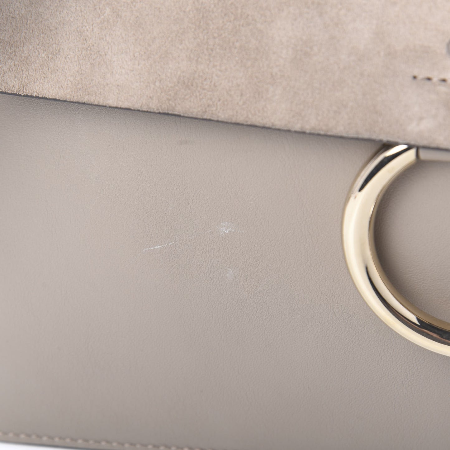 Calfskin Suede Medium Faye Shoulder Bag Motty Grey
