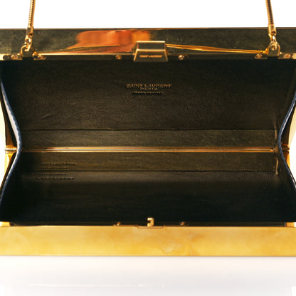 Saint Laurent Plexiglass Monogram Minaudiere Tuxedo Box Clutch Black 4 of 9