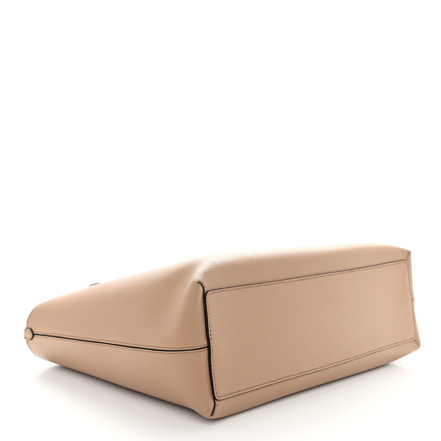 Grainy Calfskin Haymarket Check Medium Reversible Tote Camel