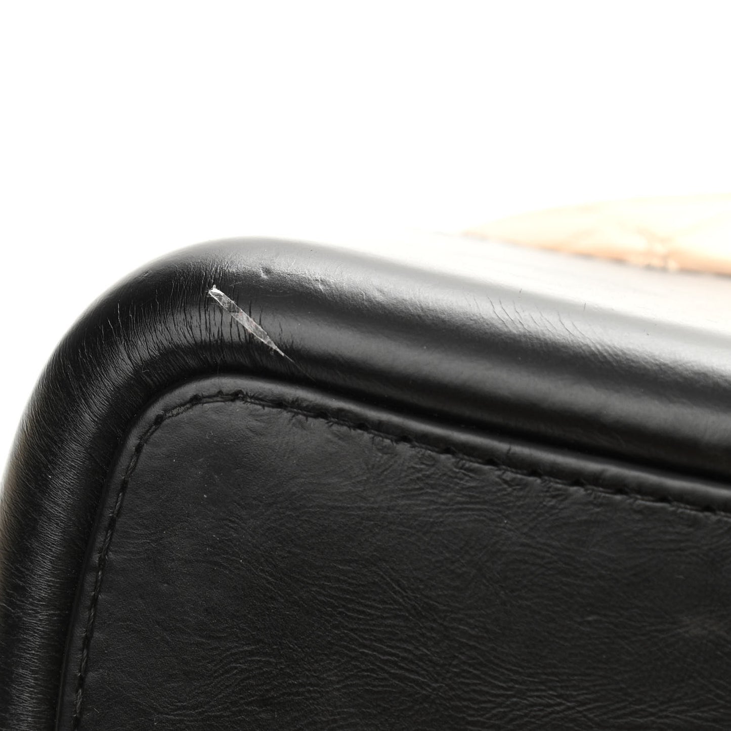 Aged Calfskin Quilted Medium Gabrielle Hobo Beige Black