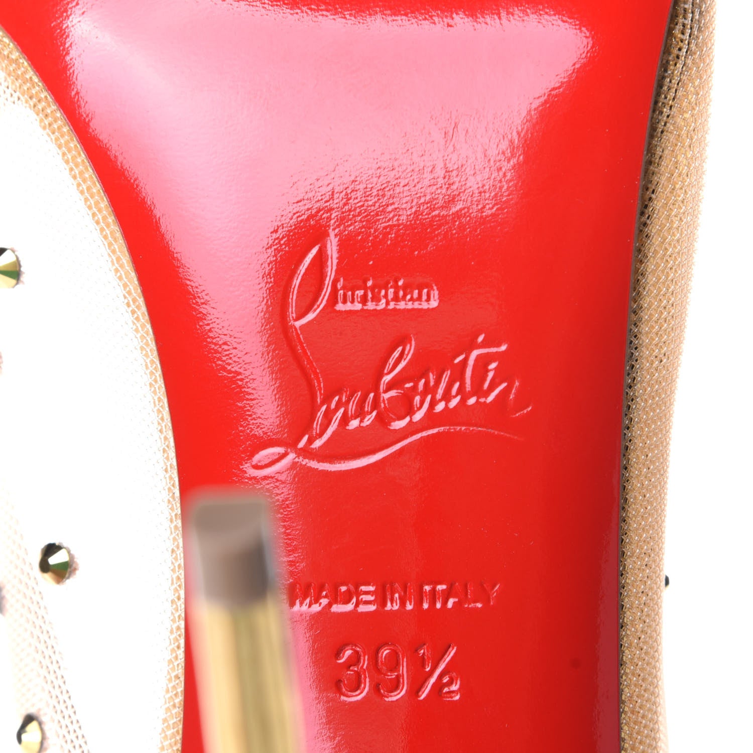 Christian Louboutin Rete Specchio Crystal Strass Follies 100 Pumps 39.5 Gold 8 of 10