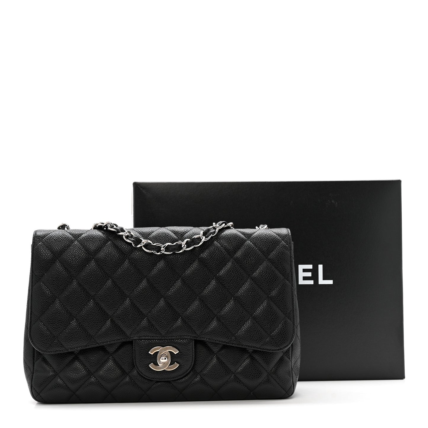 Caviar Quilted Jumbo Single Flap Black