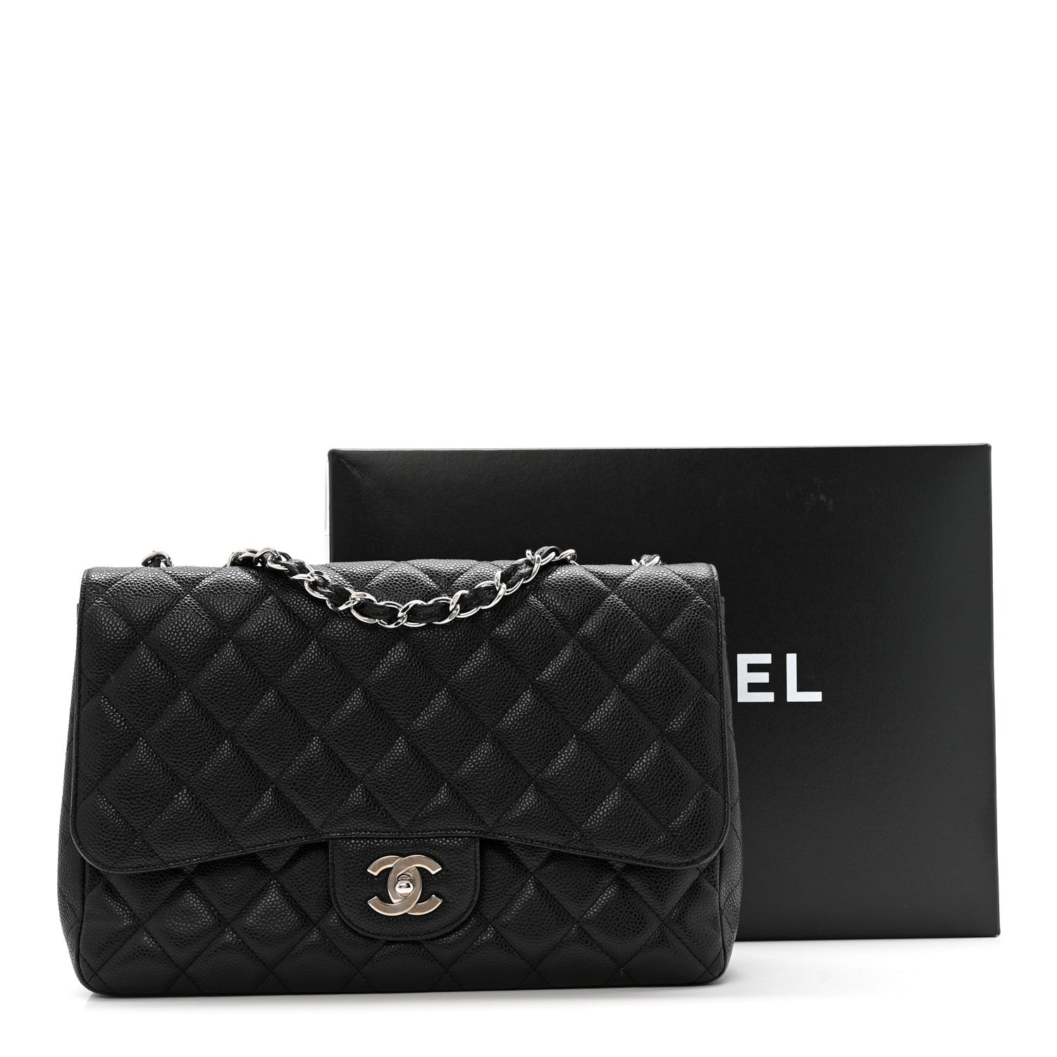 Chanel Caviar Quilted Jumbo Single Flap Black 15 of 15