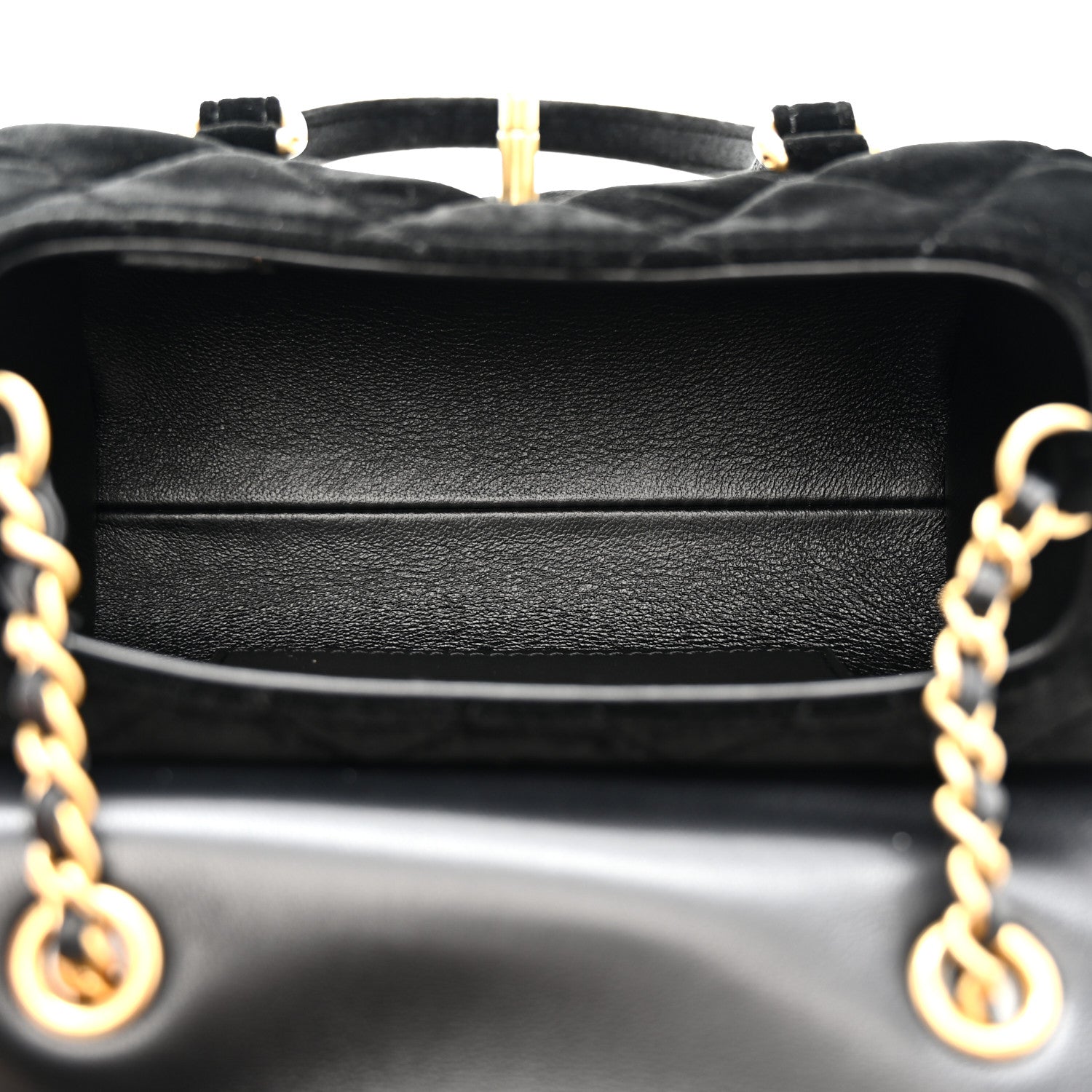 Chanel Velvet Quilted Mini Top Handle Flap Black 8 of 23