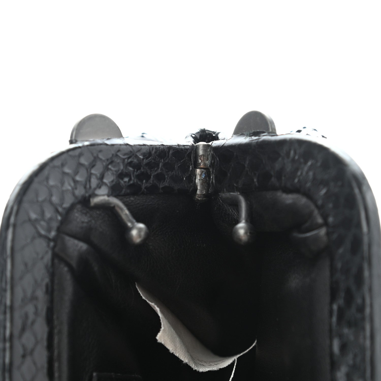 Bottega Veneta Snakeskin Clutch Black 9 of 11